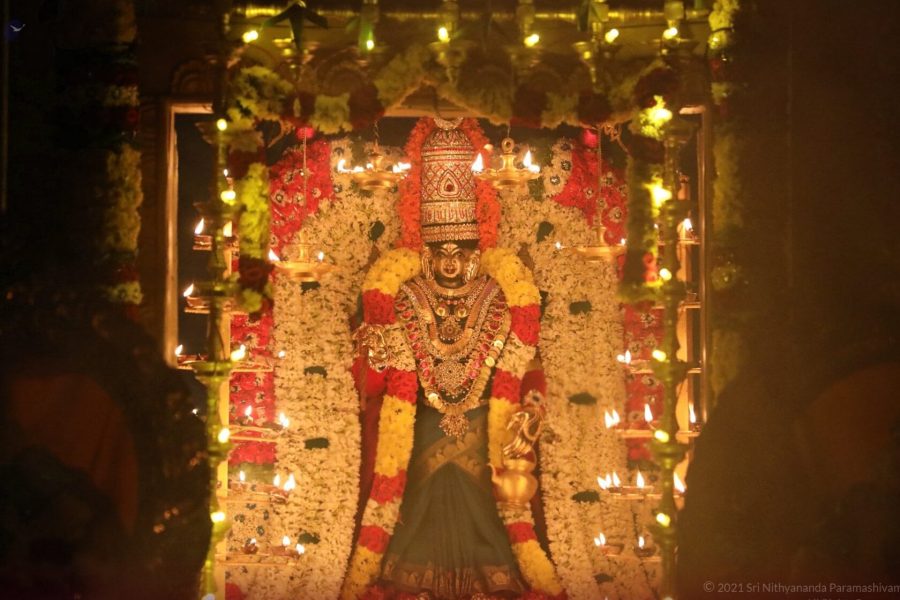 alankara seva to devi durga during navaratri festival